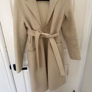 Theory Cream Belted Trench Coat